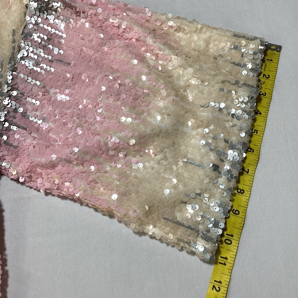 Boohoo Sequin Kimono Cardigan Cream and Pink - Picture 13 of 14